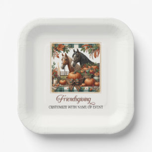 Trendy Friendsgiving Horse Papieren Bordje