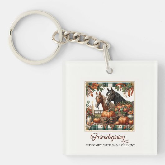 Trendy Friendsgiving Horse Sleutelhanger (voorkant)
