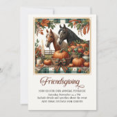 Trendy Friendsgiving Paard  Kaart (Voorkant)