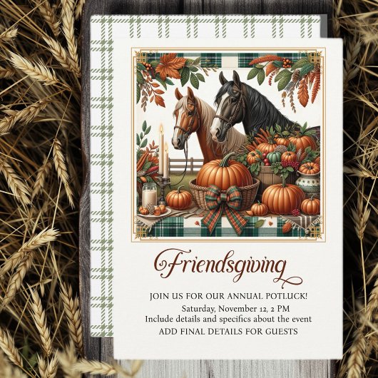 Trendy Friendsgiving Paard  Kaart