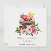 Trendy Fruit Bloem Cake Banketbakkerij Cupcake Bak Kaart (Voorkant)