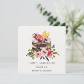 Trendy Fruit Bloem Cake Patisserie Cupcake Bakkeri Kaart (Staand voorkant)