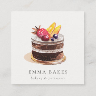 TRENDY FRUIT FLORAL CAKE PATISSERIE CUPCAKE BAKERY VIERKANTE VISITEKAARTJE