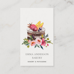 TRENDY FRUIT FLORAL CAKE PATISSERIE CUPCAKE BAKERY VISITEKAARTJE