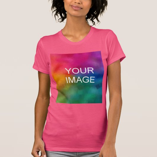 Trendy Fuchsia Modern Elegant Sjabloon T-shirt (Voorkant)