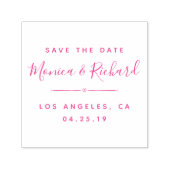 Trendy Fuchsia Wedding Calligraphy Save the Date Zelfinktende Stempel (Design)