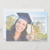 Trendy Full Afstuderen Foto Wit Script Overlay Aankondiging (Achterkant)