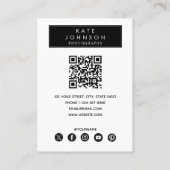 Trendy Full Photo Mode Fotograaf QR Code Visitekaartje (Achterkant)