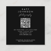 Trendy Full Photo QR Code Script kalligrafie Vierkante Visitekaartje (Achterkant)