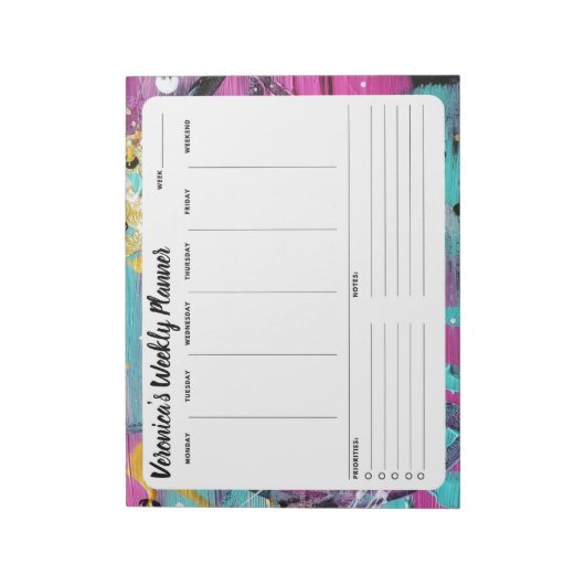 Trendy Fun Abstract weekly om lijstblocnote te doe Notitieblok (Linkerzijde)