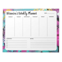 Trendy Fun Abstract weekly om lijstblocnote te doe Notitieblok