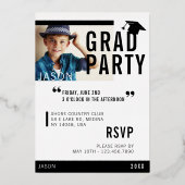Trendy Fun Afstuderen het Hoesje van het Tijdschri Folie Uitnodiging (Achterkant)