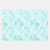 Trendy Fun Aqua Grijs Zwart Safari Dierenprint Inpakpapier Vel (Voorkant)