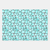 Trendy Fun Aqua Grijs Zwart Safari Dierenprint Inpakpapier Vel (Voorkant 3)