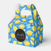 Trendy Fun Rustic Waterverf Citrus Lemon Pattern Bedankdoosjes (Voorkant Zijde)