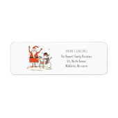 Trendy Fun Santa Snowman Rendier Christmas Hygge Etiket (Voorkant)