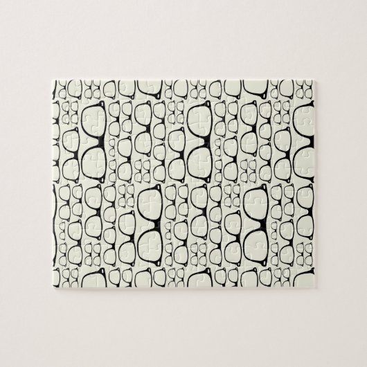 Trendy Funky Nerd Nerdy Geek Retro Glasses Legpuzzel (Horizontaal)