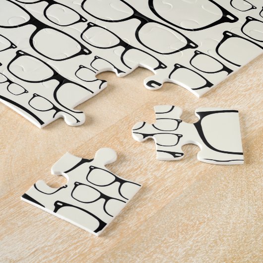 Trendy Funky Nerd Nerdy Geek Retro Glasses Legpuzzel (Zijkant)