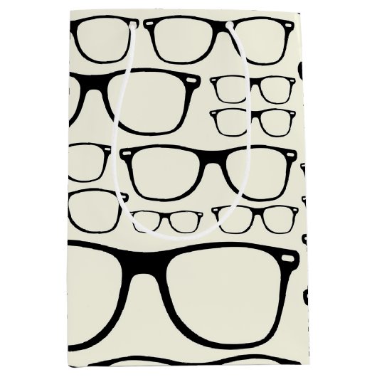 Trendy Funky Nerd Nerdy Geek Retro Glasses Medium Cadeauzakje (Voorkant)