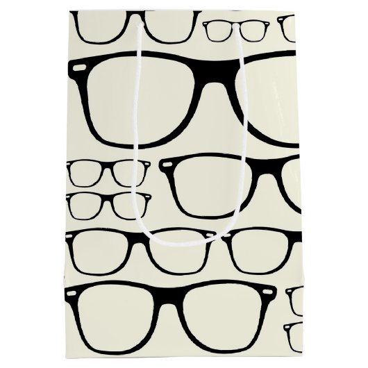Trendy Funky Nerd Nerdy Geek Retro Glasses Medium Cadeauzakje (Achterkant)