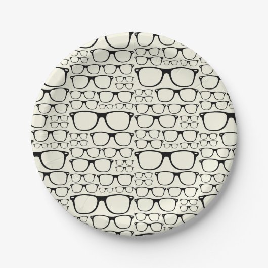 Trendy Funky Nerd Nerdy Geek Retro Glasses Papieren Bordje (Voorkant)