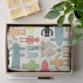 Trendy Funky Nerd Nerdy Geek Retro Robots Tissuepapier (Geschenk)