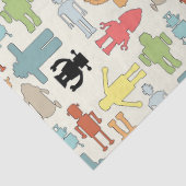 Trendy Funky Nerd Nerdy Geek Retro Robots Tissuepapier (Detail)