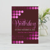 Trendy Funky Roze Verjaardags Uitnodiging (5x7) (Staand voorkant)