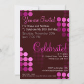 Trendy Funky Roze Verjaardags Uitnodiging (5x7) (Achterkant)