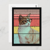 TRENDY FUNNY CUTE CAT VINTAGE BRIEFKAART (Voorkant / Achterkant)