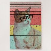 TRENDY FUNNY CUTE CAT VINTAGE LEGPUZZEL (Verticaal)