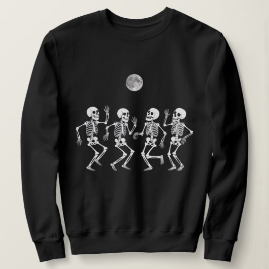 Trendy Funny Dancing Skeleton Halloween Trui (Design voorkant)