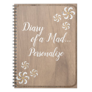 Trendy Funny Diary of a Mad Personalize Journal Notitieboek