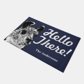 Trendy Funny Hallo Daar Llama Illustration Deurmat (Schuin)