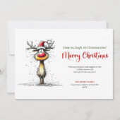Trendy Funny Reindeer Christmas Greeting Card Feestdagenkaart (Voorkant)