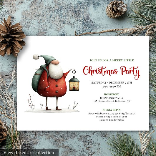 Trendy Funny Santa Christmas Celebration Invites Kaart
