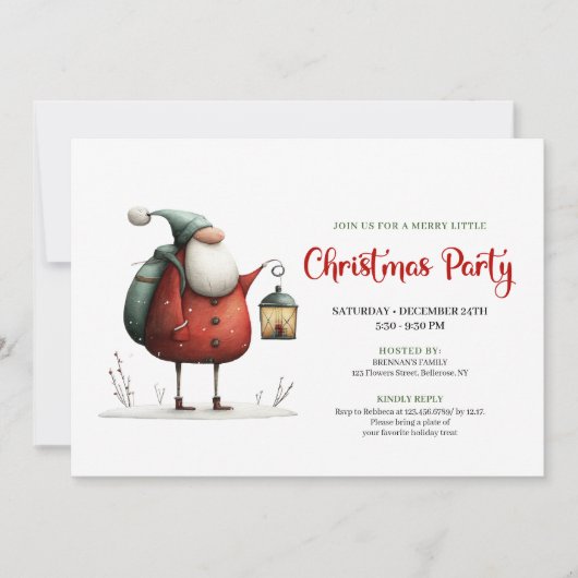 Trendy Funny Santa Christmas Celebration Invites Kaart (Voorkant)