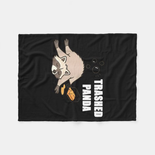 Trendy Funny Trashed Panda Drunk Raccoon Lovers Me Fleece Deken (Voorkant (Horizontaal))