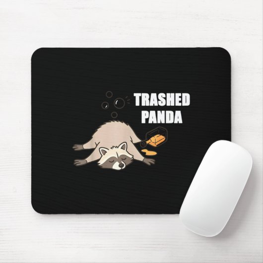 Trendy Funny Trashed Panda Drunk Raccoon Lovers Me Muismat (Met muis)
