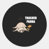 Trendy Funny Trashed Panda Drunk Raccoon Lovers Me Ronde Sticker (Voorkant)