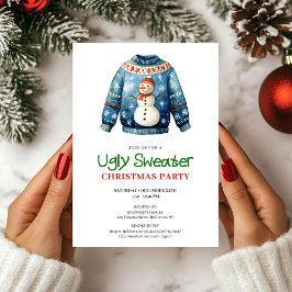 Trendy Funny Ugly Sweater Holiday Invitation Kaart