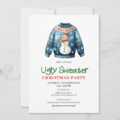 Trendy Funny Ugly Sweater Holiday Invitation Kaart (Voorkant)