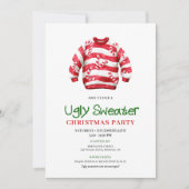Trendy Funny Ugly Sweater Xmas Invite Design Kaart (Voorkant)