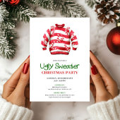 Trendy Funny Ugly Sweater Xmas Invite Design Kaart