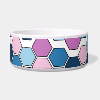 Trendy futuristische Twilight Blue Pink Hex patroo Voerbakje