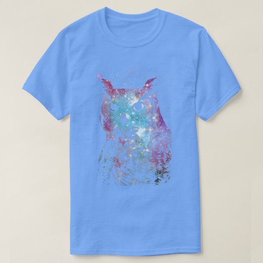Trendy Galactic Night Sky Owl Face T-shirt (Design voorkant)