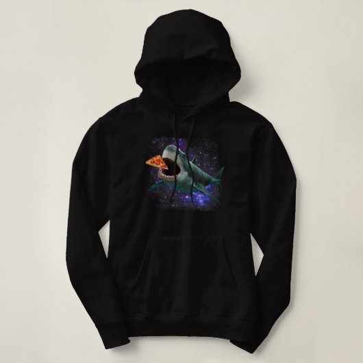 Trendy Galactic Pizza Shark Humor Hoodie (Design voorkant)