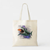 Trendy Galactic Pizza Shark Humor Tote Bag (Achterkant)