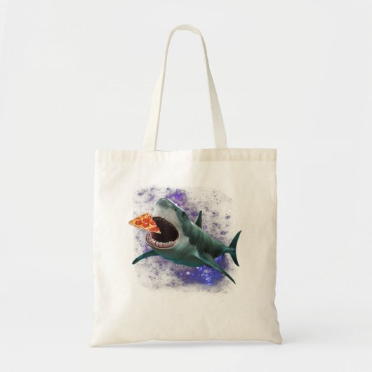 Trendy Galactic Pizza Shark Humor Tote Bag (Voorkant)