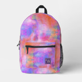 Trendy Galaxy Roze Sinaasappel Paarse Tie Dye Patt Bedrukte Rugzak (Voorkant)